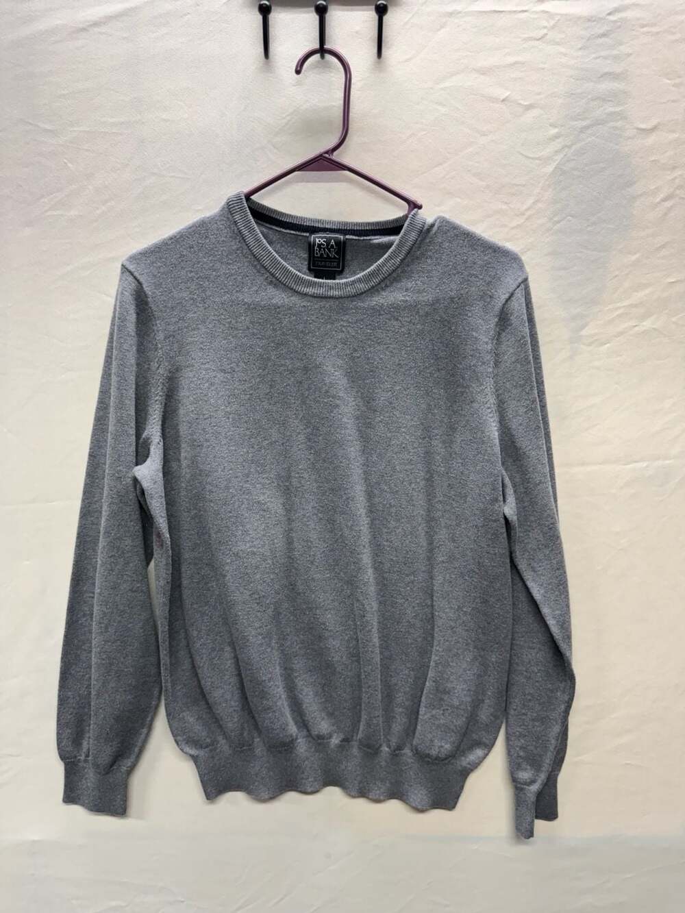 Jos. A. Bank Traveler Men's Grey 100% Pima Cotton Crew Neck Sweater Size Large